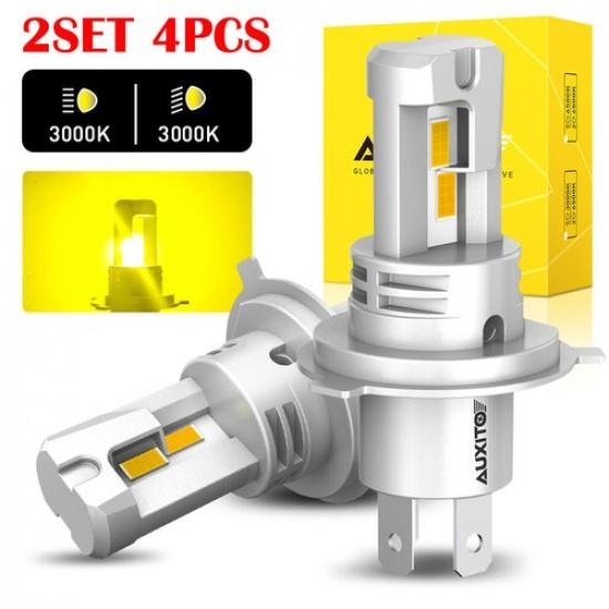 2-4X H4 9003 LED Headlight Bulbs Hi Low Beam Conversion Kit Canbus Yellow