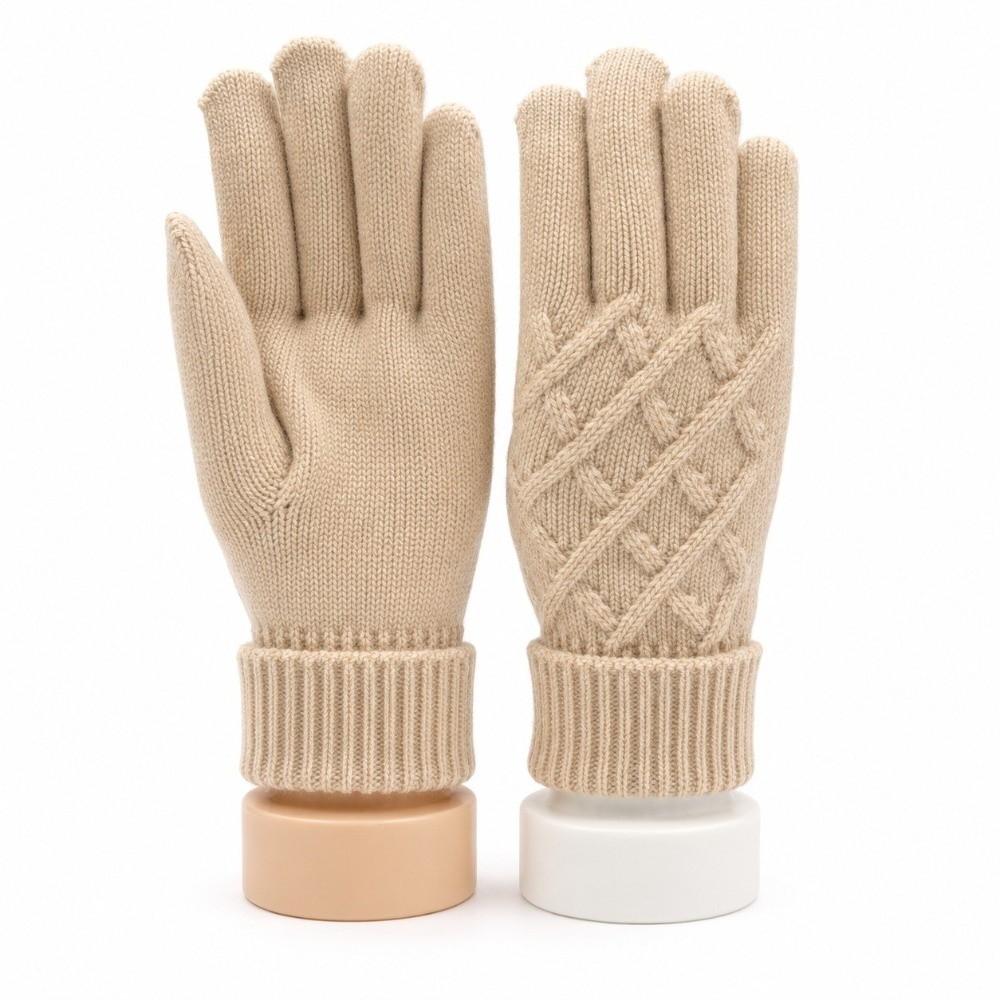 Foldable Cuff Touchscreen Gloves Diamond Pattern Windproof Gloves Full Fingers Gloves  Hiking Use