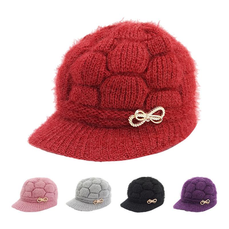 Classic Knitted Winter Hat For Seniors With Windproof Warmth And Sun Protection