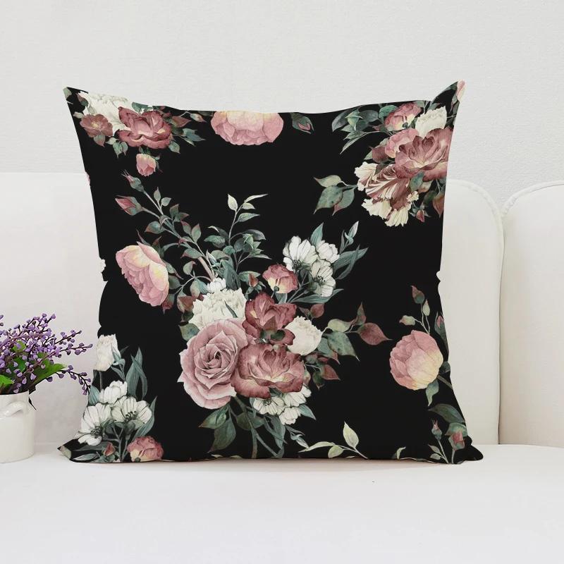 

Cover for Pillow Covers Decorative Luxury Cushion Cover Mulberry Floral European and American Style Pillowcase 40x40 Home Decor 12x12Inch