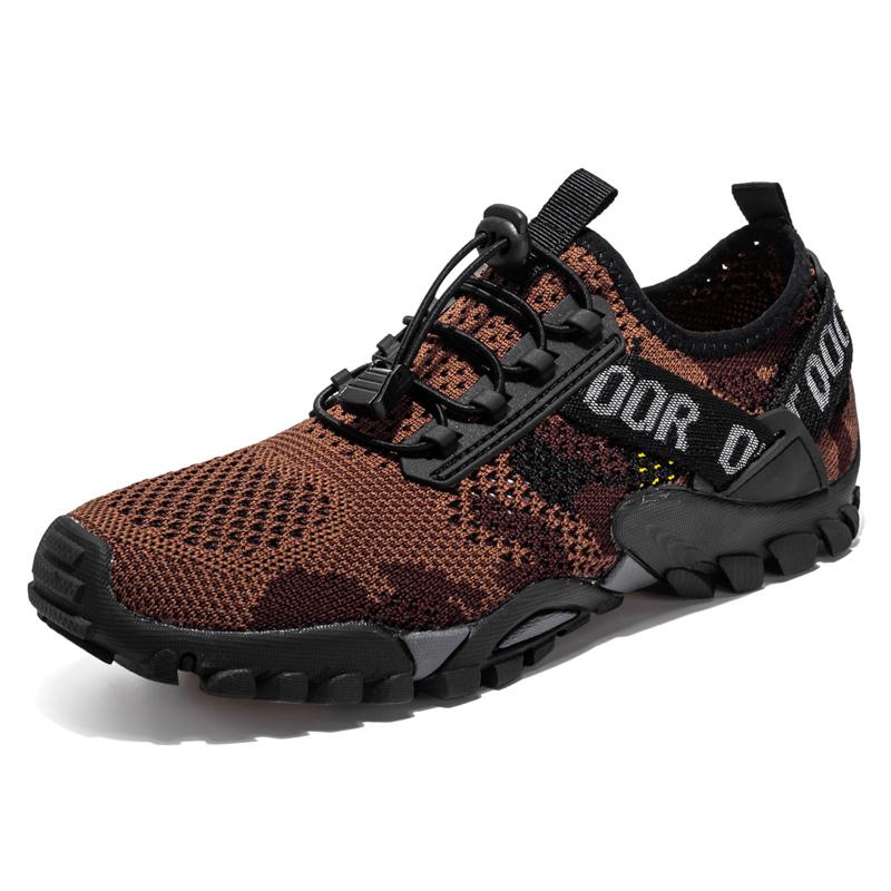 Hiking Boots Mens Outdoor Athletic Sports Trail Running Shoes High-Top Barefoot Upstream Water ShoesTrekking Climbing Sneakers