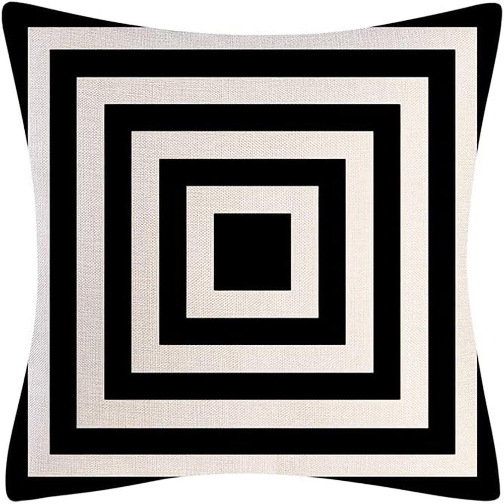 Navy Blue Geometric and Floral Pillowcases, Nautical - inspired EleganceLiving room sofa cushion cover,  bedroom room decoration