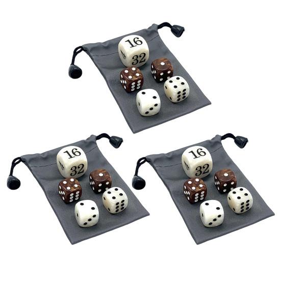 1/2/3 Sets 22MM Backgammon Dice Kit Portable Travel Acrylic Pearlescent Doubling Cube Game Night Board Game Dice Gaming Accessories