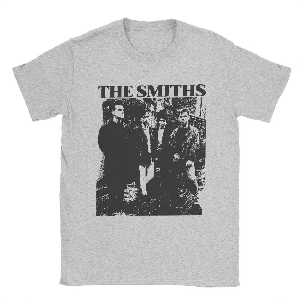 The Smiths Vintage Pencil Drawing Style TShirt for Men Music Casual Pure Cotton Tee Shirt Oversized High Quality Soft Tee Top