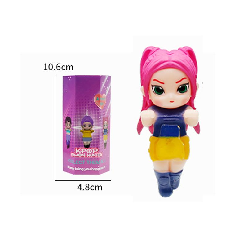 אנימה קיי-פופ ציידי שדים סדרת דמויות קופסה אטומה PVC מצויר דגם מיני צעצוע בובה קישוט לשולחן העבודה הפתעת חג המולד לילדים