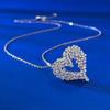 Queen Heart Lab Moissanite Diamond Pendant  Real Sterling Silver Wedding Chocker Necklace for Women Engagement Jewelry
