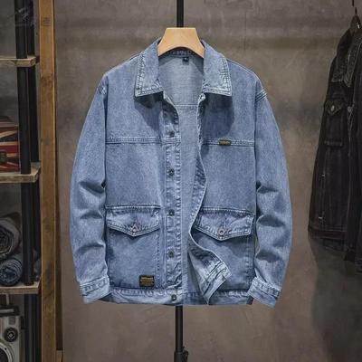 2024 Men's Retro Denim Cardigan Jacket for Autumn/Winter