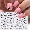 Cute Cartoon Ant Nail Stickers - Matte Finish Self-Adhesive Resin Decals for Fingernails & Toenails, Black & White