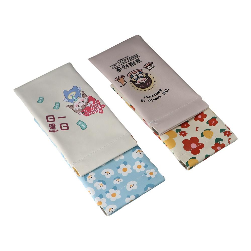 Holder Cartoon Girl Flower Cosmetic Bag Women Spring Bag Sunglasses Bag PU Leather Glasses Case