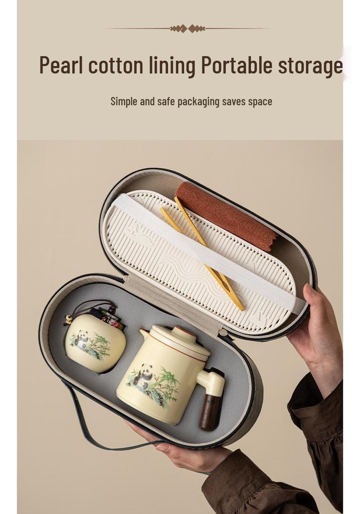 Portable Travel Tea Set: Quick-Brew Pot with Four Cups, New Style for Young People On the Go