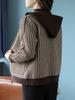 Women's Fall Temperament Tweed Jacket Middle-aged and Elderly Slim Hooded Tops