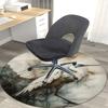 1pc Elegant Crane Design Round Carpet Office Chair Mat, Non Slip Rug for Home Decor, Gift, Office, Living Room, Bedroom