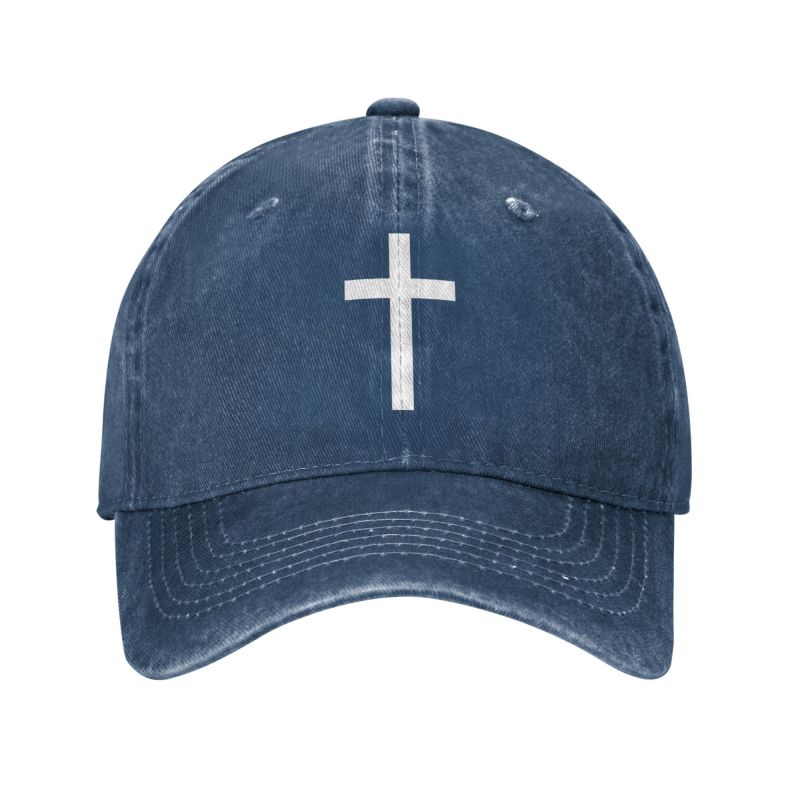 Fashion Cotton Catholic Jesus Cross Baseball Cap Women Unisex Personalized Adjustable Adult Christian Religious Dad Hat Spring