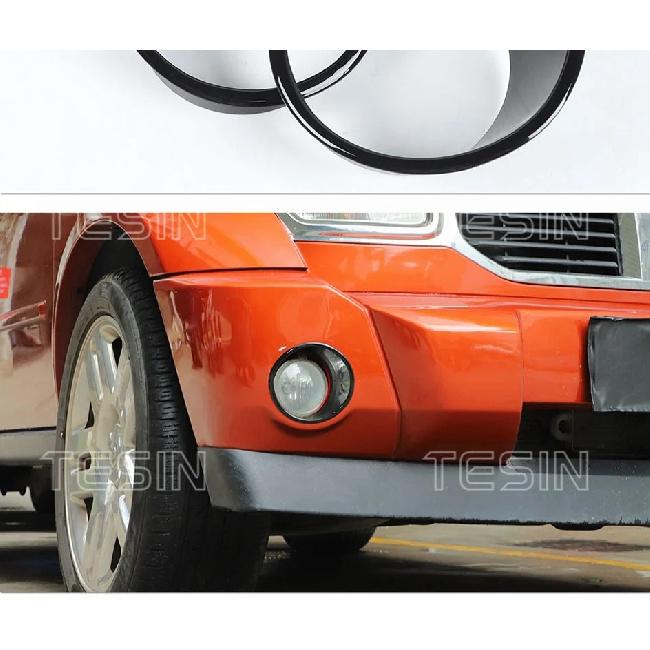 TESIN Car Front Fog Light Lamp Decoration Cover Trim Stickers For Dodge Nitro 2007 2008 2009 2010 2011 2012 Exterior Accessories