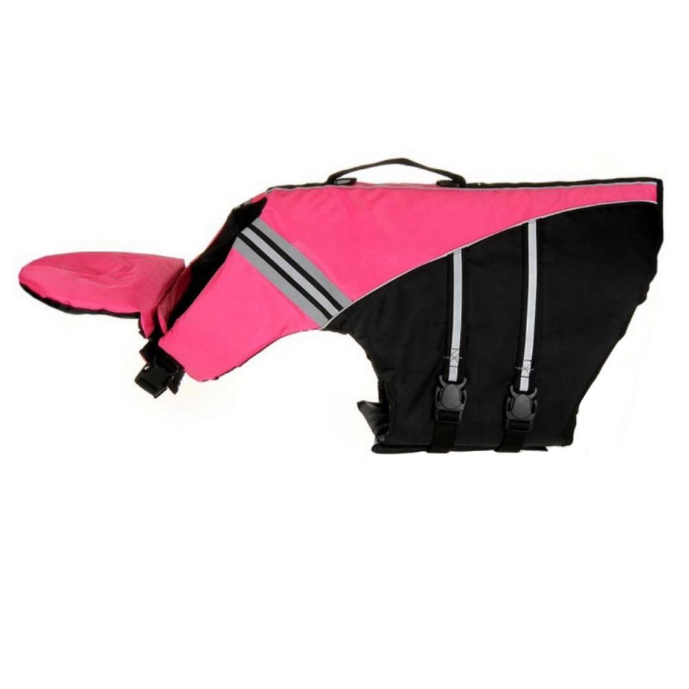 

Reflective Strip Dog Life Jacket Vest High Buoyancy Hound Surf Saver Coat Dog Pink-XS
