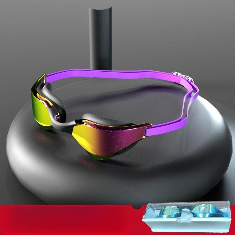 Swimming goggles high definition adult swimming equipment electroplated swimming goggles swimming cap set