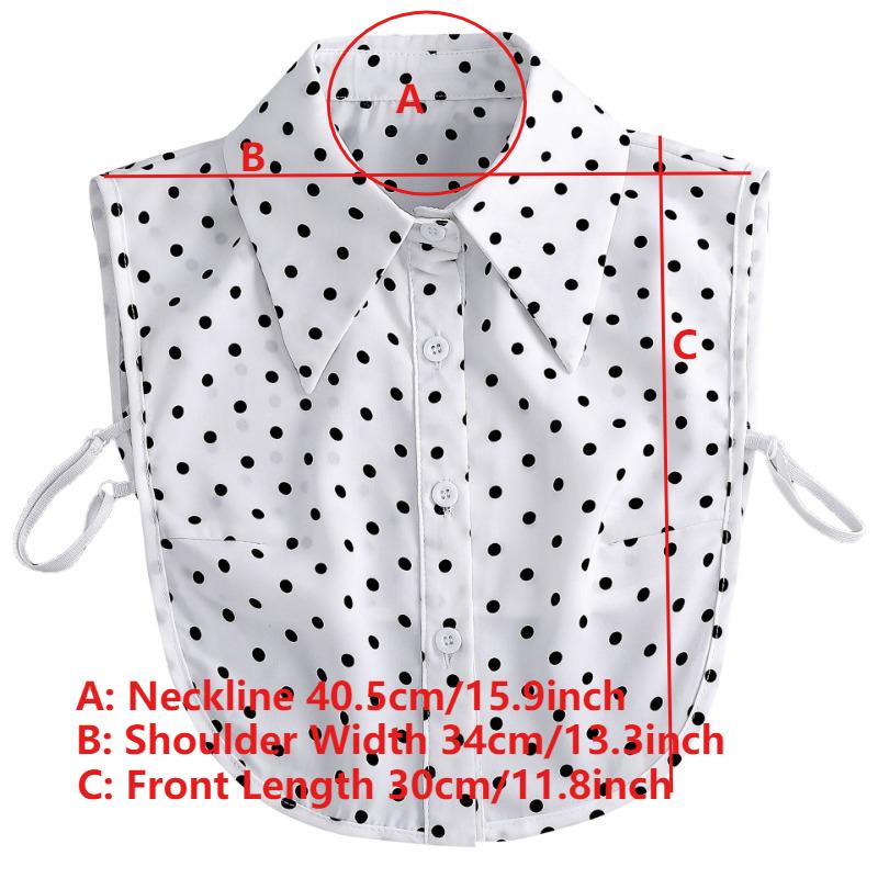 Women's Stylish False Collar Detachable Half Shirt Blouse False Collar Polka Dots Shirt Dickey for Women Girls Fuax Cols