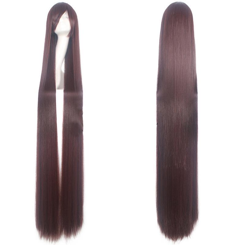 Unisex 150cm Lang Gerade Anime Farbe Cosplay Perücke gray