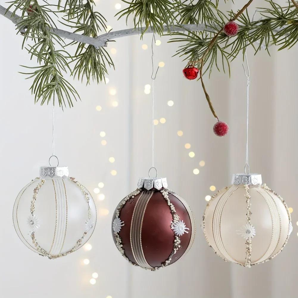 3 Boxes Of Christmas Tree Hanging Decoration Ornaments 8cm Shatterproof Plastic Balls For Holiday Home And Party Decor