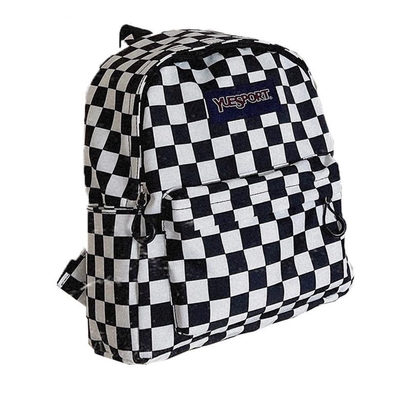 

Adorable Checkered Print Canvas Backpack For Kids Lightweight Stylish And Fun