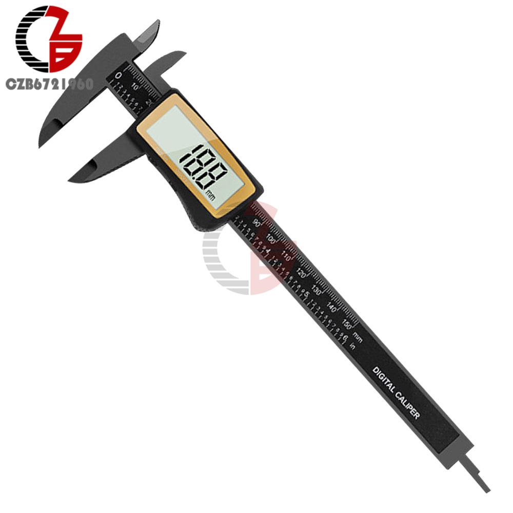 

Carbon Fiber Full Screen Electronic Digital Display Vernier Calipers High Precision 0-150mm Calipers Measure Tool