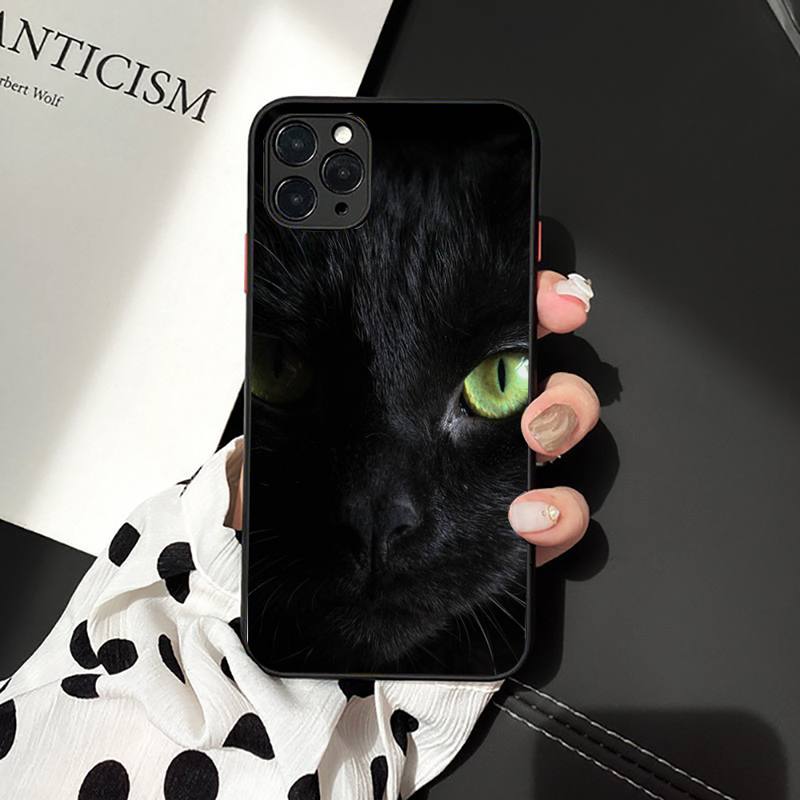 Black Cat Staring Eye On Phone Case for iPhone 11 12 13 mini pro XS MAX 8 7 6 6S Plus X 5S SE 2020 XR case