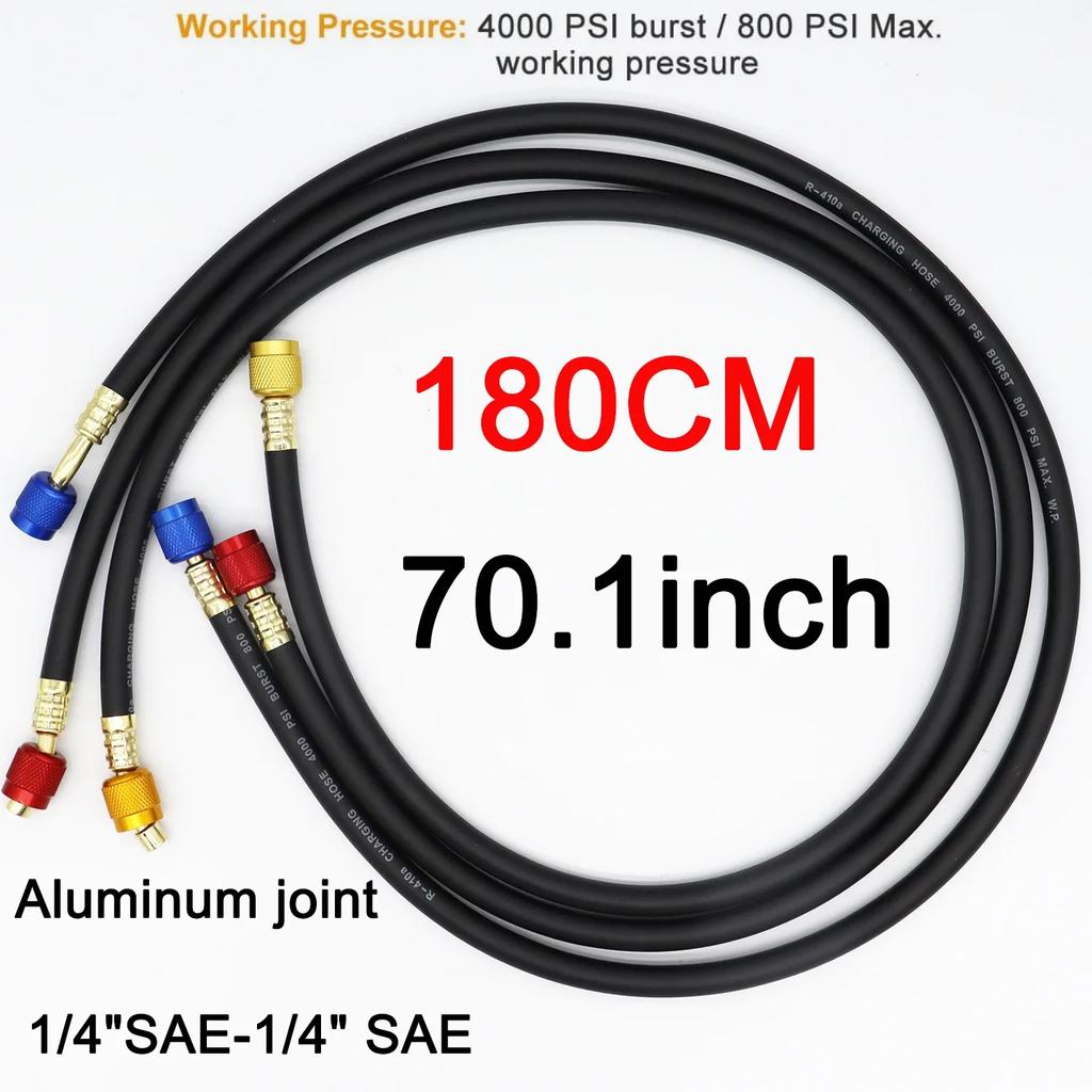 R410A AC Charging Hose Set 1/4'' SAE 800 PSI for HVAC Air Condition Refrigerant Hoses R134A R12 R22 R502 Air Condition