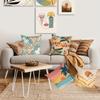 4Pcs Tropical Leaf Design Digital Printing Pillow Cover Short Plush Suitable Living Rooms Bedrooms Sofas Throw Cushion Cover