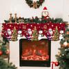 Snowman Santa Claus Pattern Christmas Fireplace Scarf Stain-resistant Xmas Fireplace Cover  Party