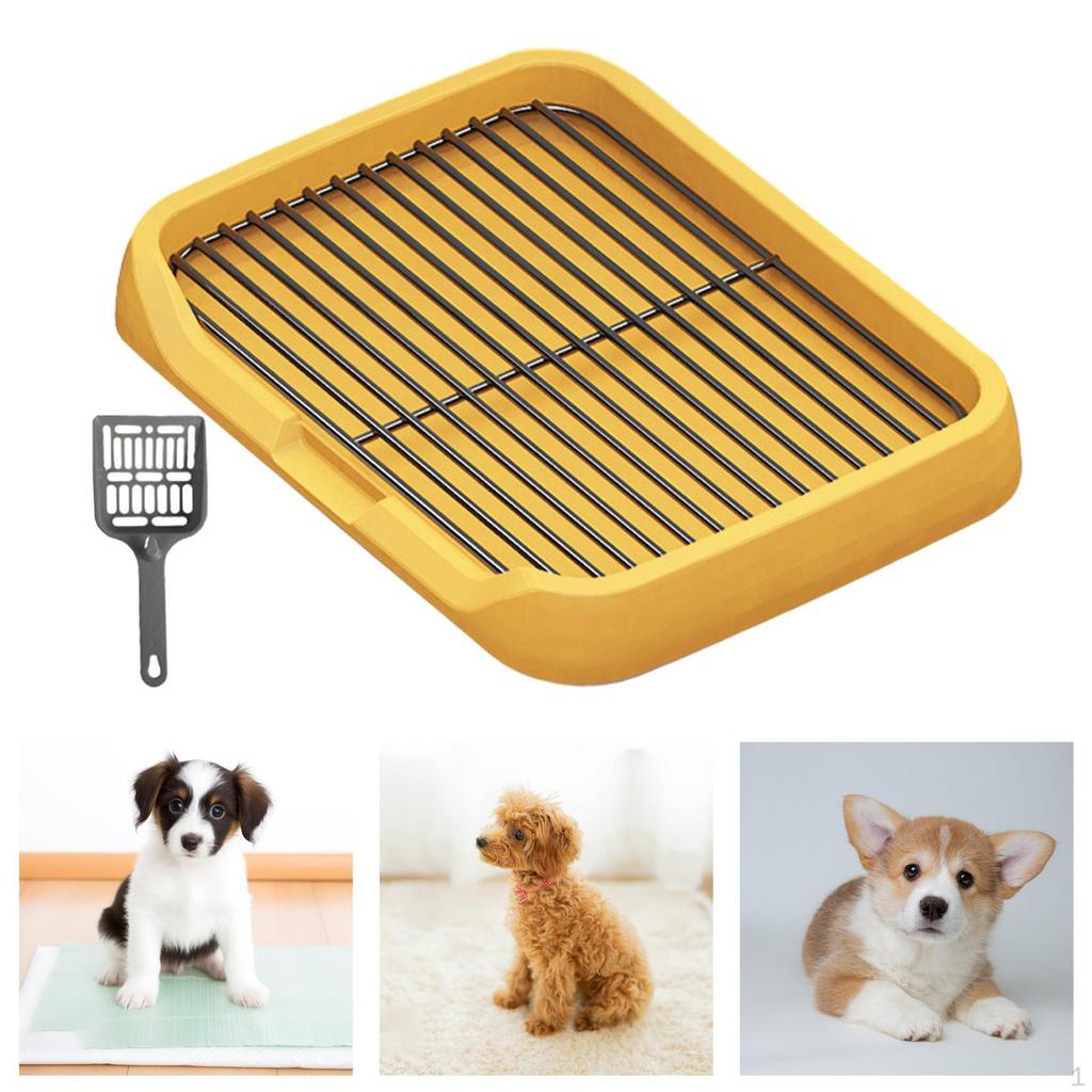 Detachable Dog Potty Tray with Mesh Grids And Pee Pad Holder for Indoor Use