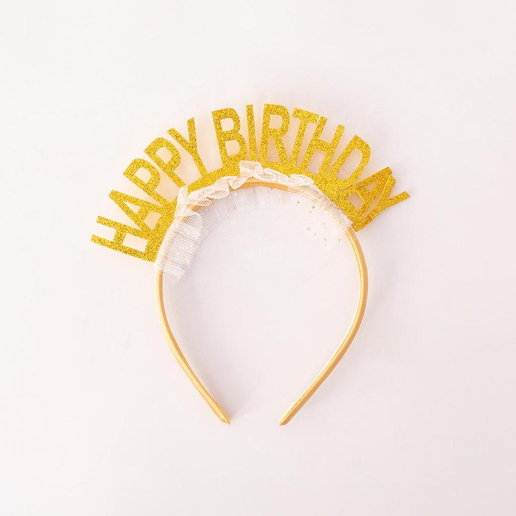 Colorful Glitter One-Year-Old Birthday Headband & Hat - Perfect Party and Photo Prop
