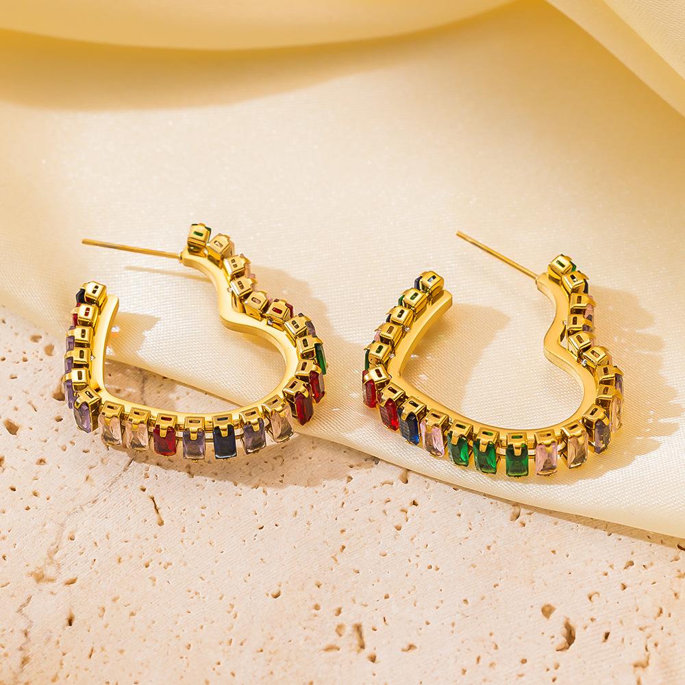 

New Color Diamond High-end Earrings Light Luxury Fashion Trend Earrings Women