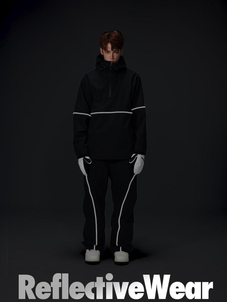 Ashgleem Snowboard Fully Water Resistance and Size 3L034 Jacket, 3-Layer, Seamed, Pullover, Reflective, 30,000mm, Men's Women's, L, AGJ3L-215,
