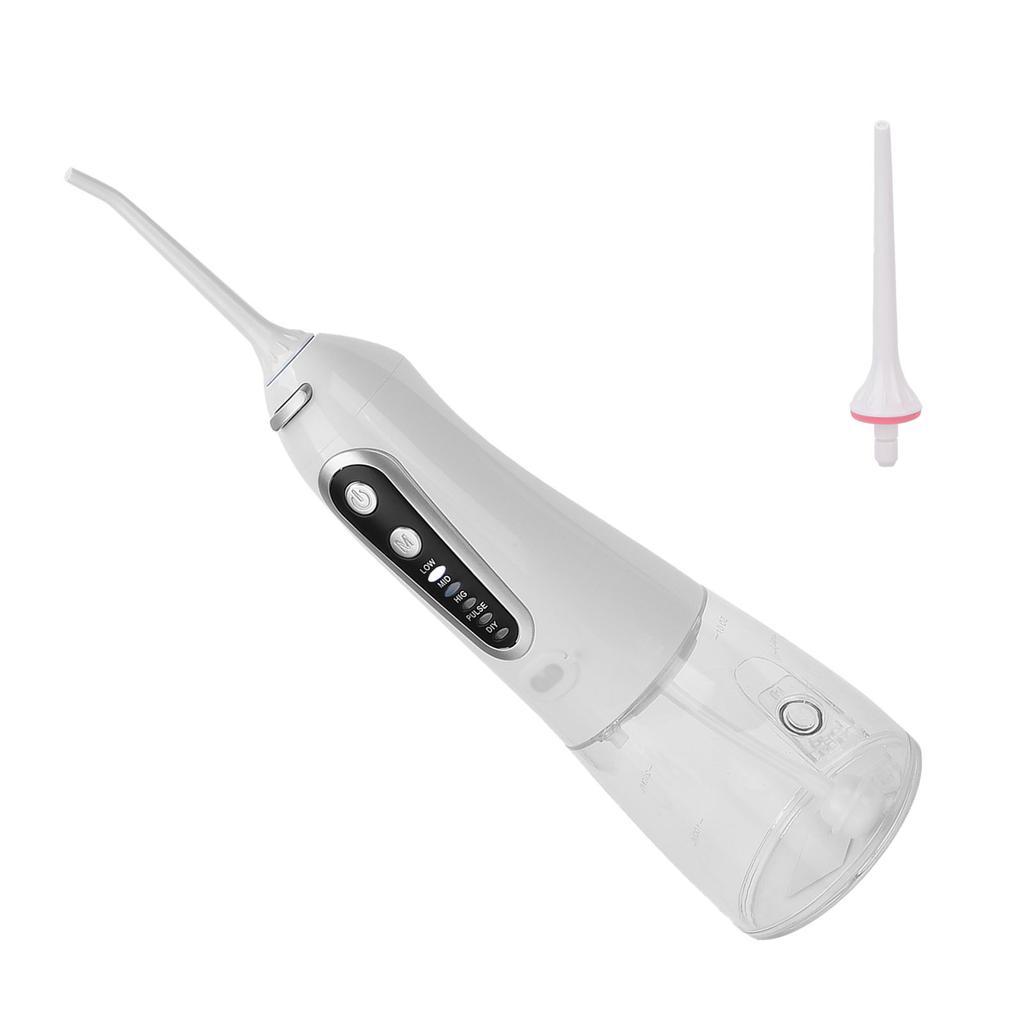Elektrický čistič zubů IPX8 Vodotěsný USB Dobíjecí Přenosný ústní irigátor Bílý
