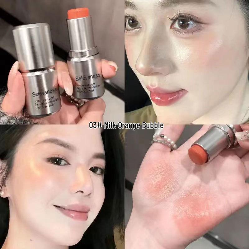 Karlshi Dewy Highlight & Contour Stick for Women – Fine Shimmer Nude Makeup Cream Blush
