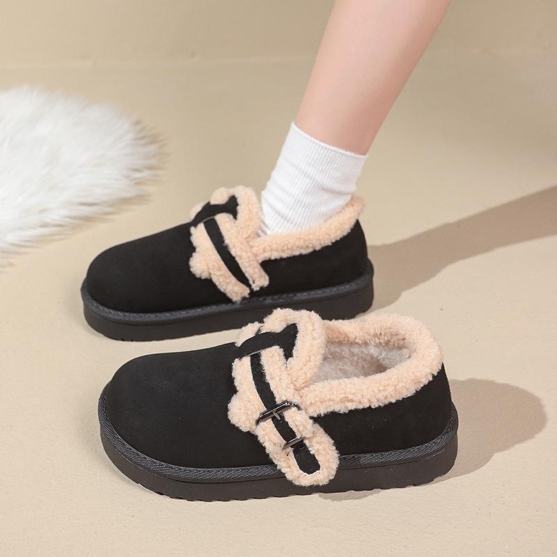 Fleece Wear-resistant Shoes, New All-inclusive Platform Doudou Shoes In Autumn and Winter 2025, Retro and Warm