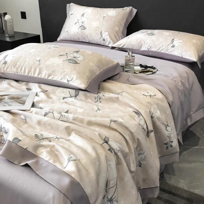 Tencel air conditioner quilt 4-piece summer washable silk summer cool quilt thin sleeping naked ice silk summer quilt