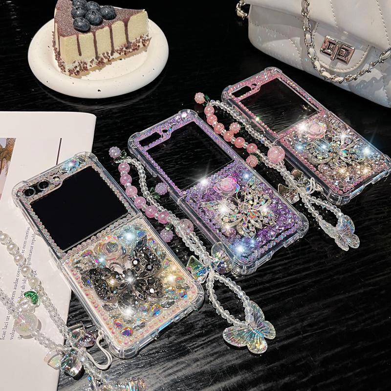 Luxury Bling Rhinestone Case For Samsung Galaxy Z Flip 5 Flip4 Flip3 Z Fold 5 4 3 S23 S22 Ultra S21 Plus S20 FE A14 A34 A54 A13 A33 A23 A53 A32 A52