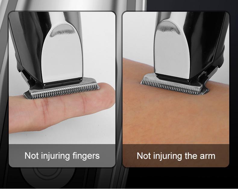 Slicked Back Digital Hair Clipper: Fast-Charging, LCD Display, Compact Stainless Steel Electric Trimmer