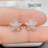 Fashion Five-Petal Flower Earrings, Elegant Minimalist Delicate Studs Perfect Gift For Ladies Sisters Holiday Jewelry Accessory