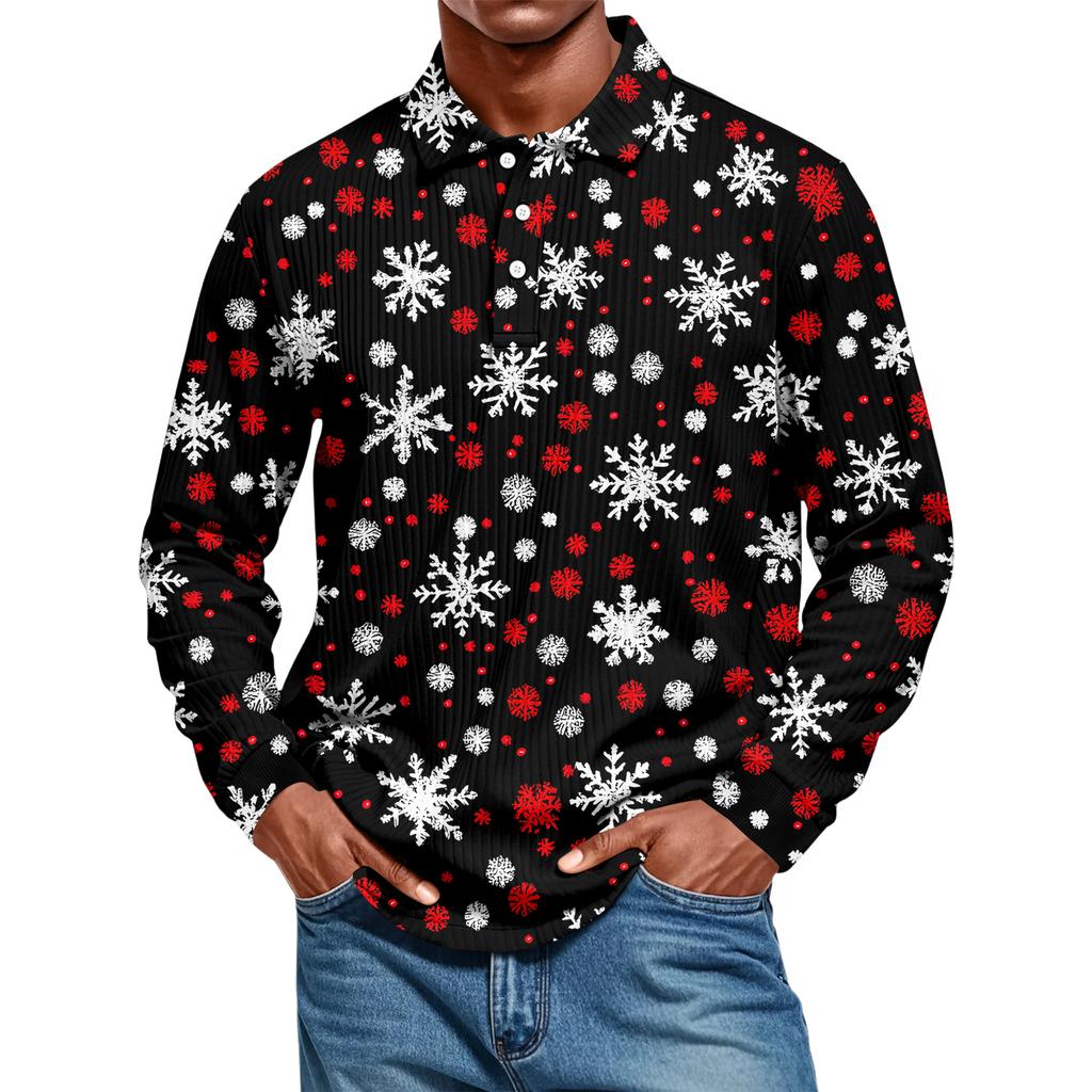 Men's Casual Style Solid Color Loose  Shirt Long-sleeved Top