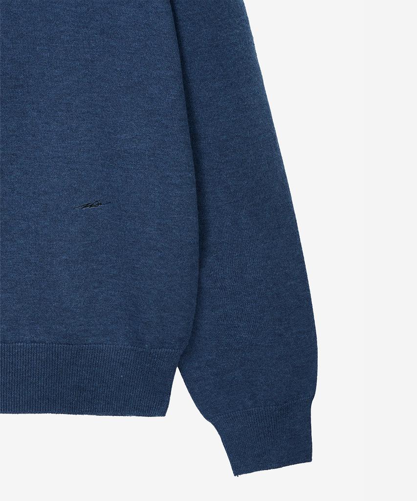 Ziosongzio Timeless Whole Garment Collarless Cardigan Blue Zi2Kt293Bl