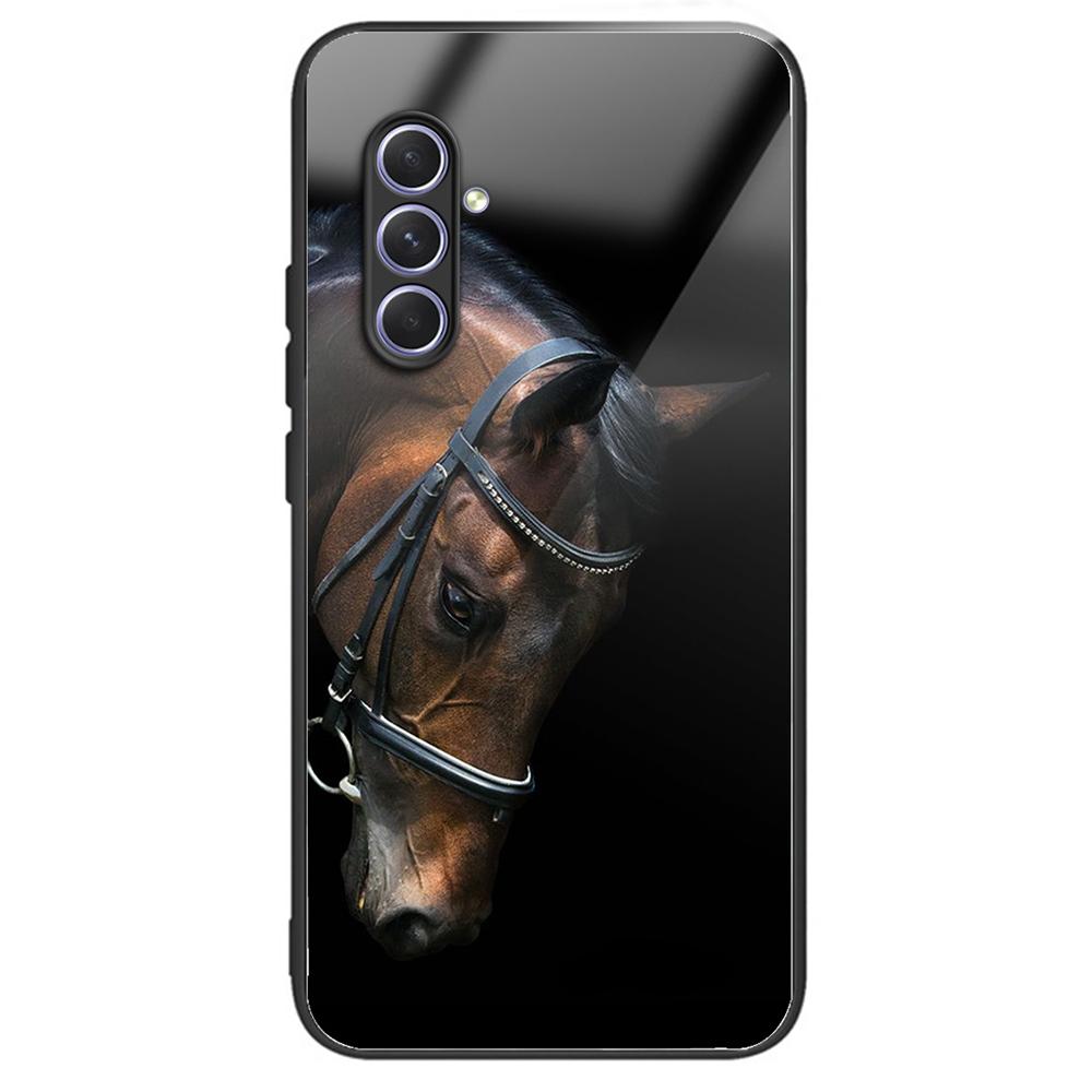 For Samsung Galaxy A54 5G TPU Frame Tempered Glass Case Phone Protective Cover