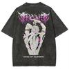 Anime Jujutsu Kaisen Ryomen Sukuna Printed Tshirt Mens and Womens Washed Tshirt High Quality Vintage Cotton Tshirt YK Tops
