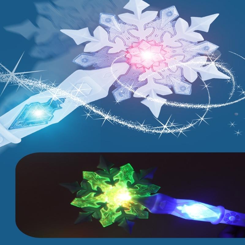 Light Up Musical Magical Wand For Kids Girls Birthday Party Toy Roleplay Princess Snowflake Wand for Roleplay Game Wear