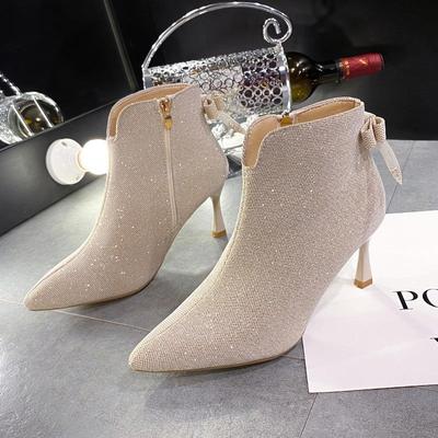 2023 European & American Fashion High Heel Stiletto Boots for Women, Pointed Toe Martin Boots.