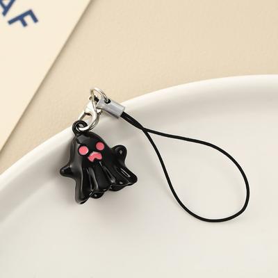 Keychain Pendant Cartoon Ghost Shape Halloween Party Phone Pendant with Lanyard Backpack Accessories