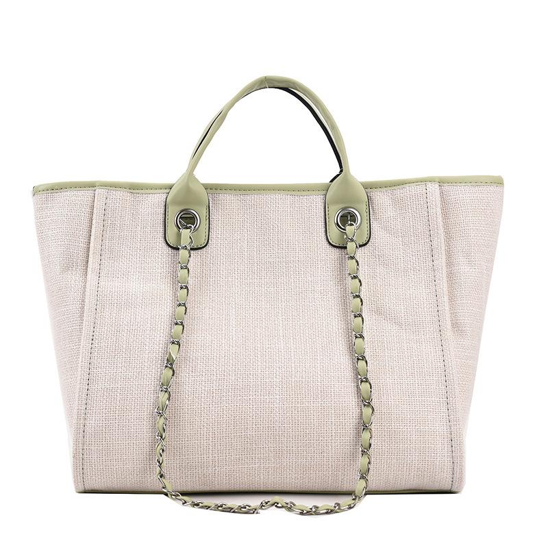 Women's Bag New Large-capacity Trendy Bag Contrasting Color Chain Tote Bag, Shoulder Bag Portable