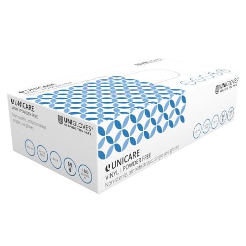 Jednorázové vinylové rukavice bez pudru čiré modré extra velké 100 ks