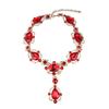 2026 European and American Exaggerated Retro Court Style Large Gemstone Diamond Necklace Temperament Fashionable Women's Collarbone Chain Accessories